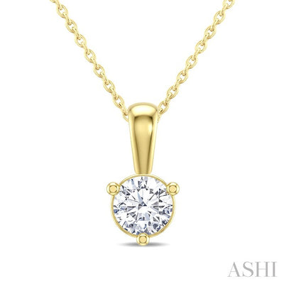 Round Shape Martini Diamond Solitaire Pendant