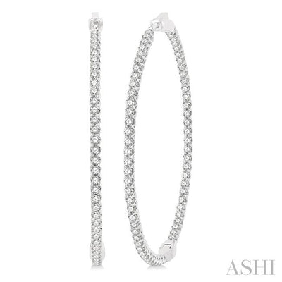 Inside-Out Diamond Round Hoop Earrings