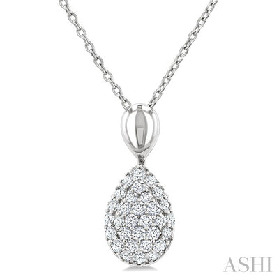 Pave-Set Pear Shape Diamond Fashion Pendant