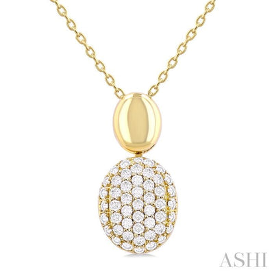 Pave-Set Oval Shape Pave Diamond Fashion Pendant