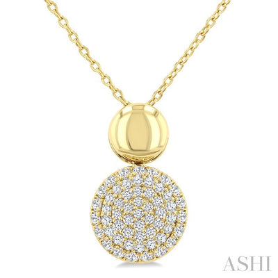 Pave-Set Round Shape Diamond Fashion Pendant
