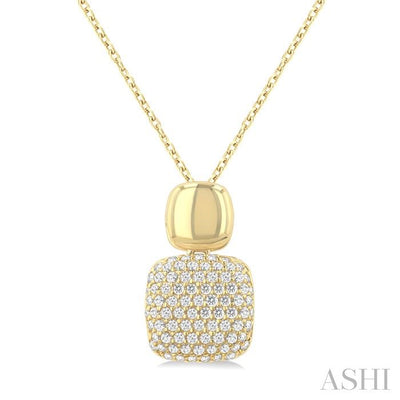 Pave-Set Cushion Shape Diamond Fashion Pendant