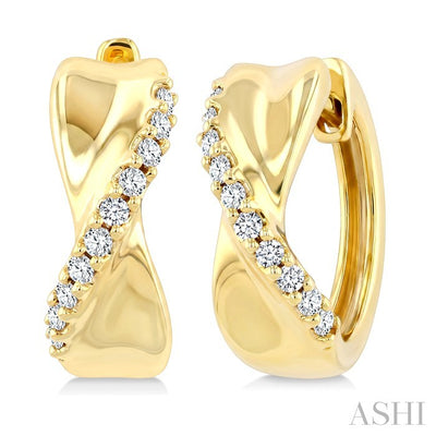 Twisted Diamond Fashion Hoop Earrings