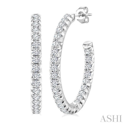 Pave Set Inside-Out Diamond Half Hoop Earrings