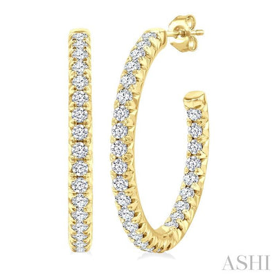 Pave Set Inside-Out Diamond Half Hoop Earrings