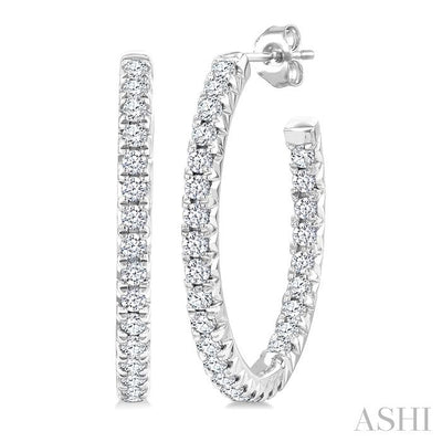 Pave Set Inside-Out Diamond Half Hoop Earrings