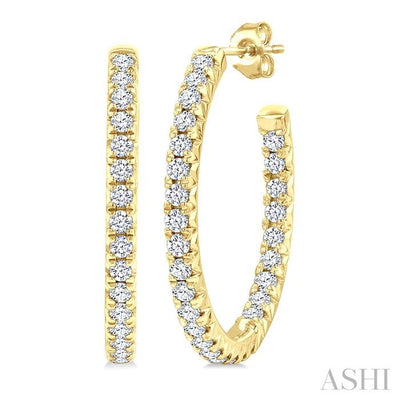 Pave Set Inside-Out Diamond Half Hoop Earrings