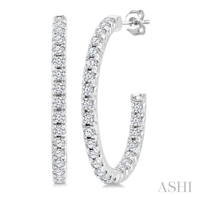 Pave Set Inside-Out Diamond Half Hoop Earrings
