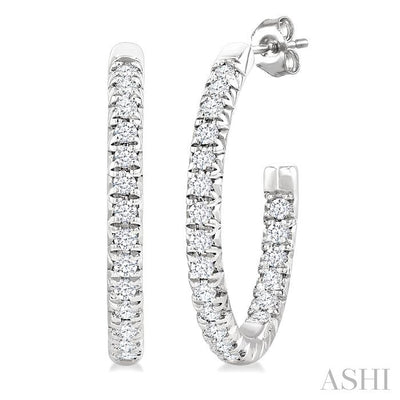 Pave Set Inside-Out Diamond Half Hoop Earrings
