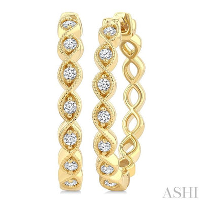 Twisted Diamond Fashion Hoop Earrings