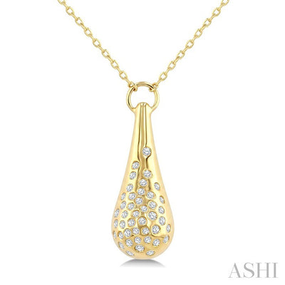 Aeris Gold Bold Mosaic Drop Diamond Fashion Pendant