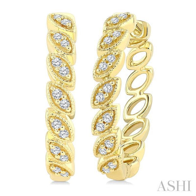Leaf Diamond Fashion Hoop Earrings