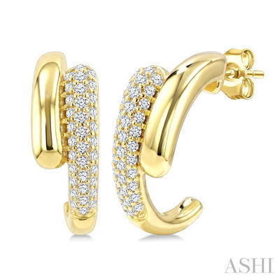 Aeris Gold Diamond Fashion Half Hoop Earrings