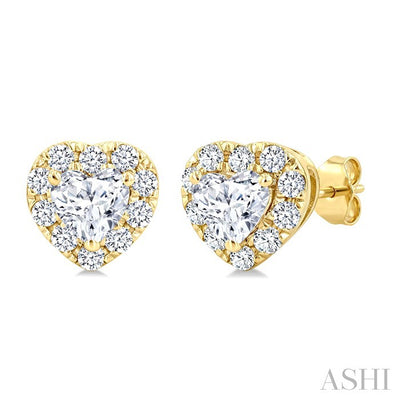 Heart Shape Halo Diamond Fashion Earrings