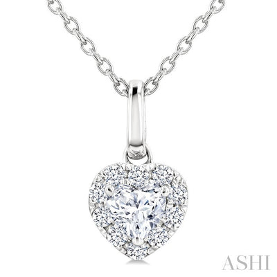 Heart Shape Halo Diamond Fashion Pendant