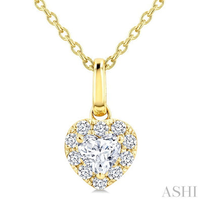Heart Shape Halo Diamond Fashion Pendant