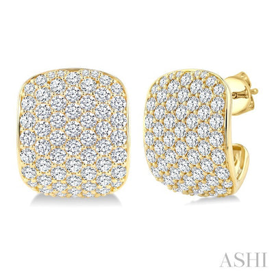 7 Row Diamond Fashion Pave Half Hoop Earrings
