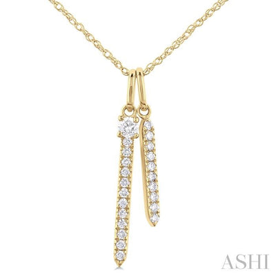 Double Vertical Bar Diamond Pendant