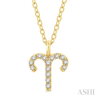 Aries Zodiac Diamond Pendant
