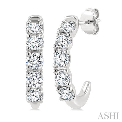 Round Shape Diamond Fashion Half Hoop Earrings