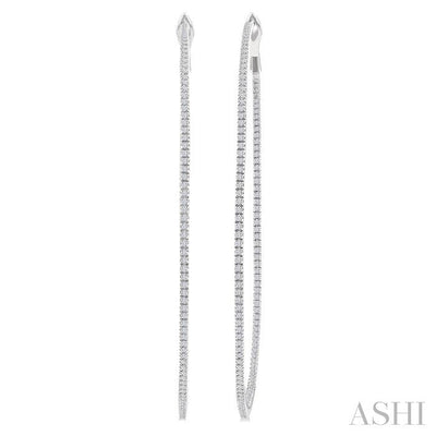Inside-Out Diamond Skinny Hoop Earrings