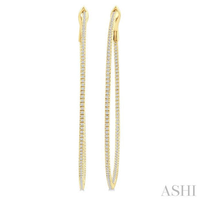 Inside-Out Diamond Skinny Hoop Earrings