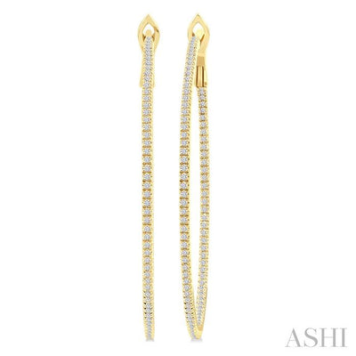 Inside-Out Diamond Skinny Hoop Earrings