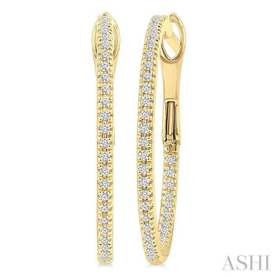 Inside-Out Diamond Skinny Hoop Earrings