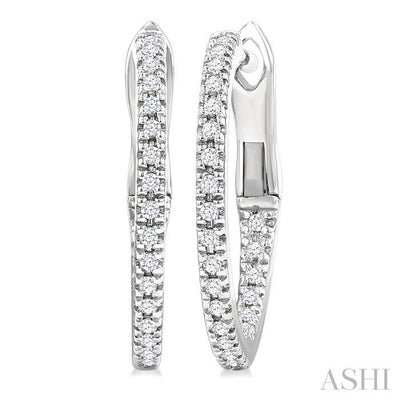 Inside-Out Diamond Skinny Hoop Earrings