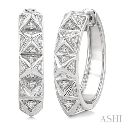 Bold Pyramid Diamond Fashion Hoop Earrings