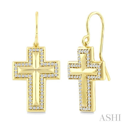 Cross Diamond Fashion Earrings