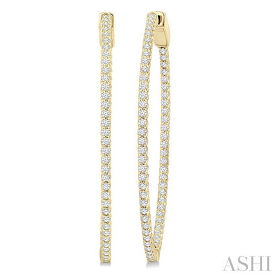 Inside-Out Diamond Oval Hoop Earrings