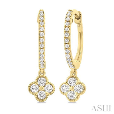 Clover Diamond Huggie Fashion Earrings