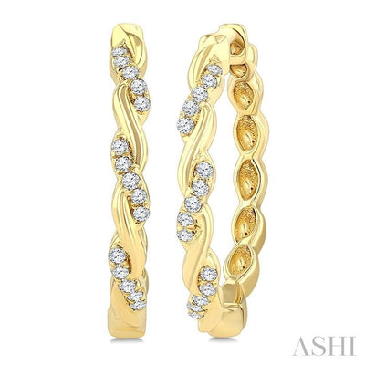 Swirl Diamond Fashion Hoop Earrings