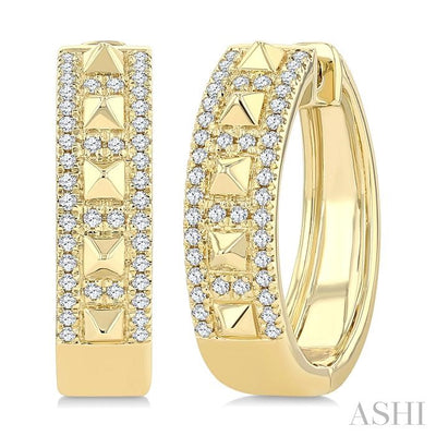 Bold Pyramid Diamond Fashion Hoop Earrings