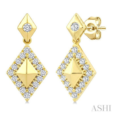 Golden Glow Kite Shape Diamond Fashion Earrings