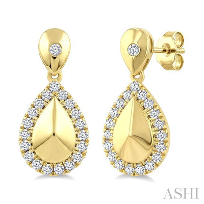 Golden Glow Pear Shape Diamond Fashion Earrings