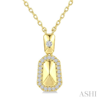 Golden Glow Emerald Shape Diamond Fashion Pendant