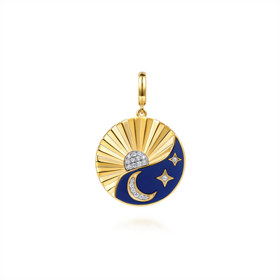 Diamond & Enamel Medallion Pendant
