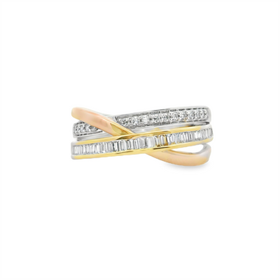 Diamond Tri-Tone Fashion Ring