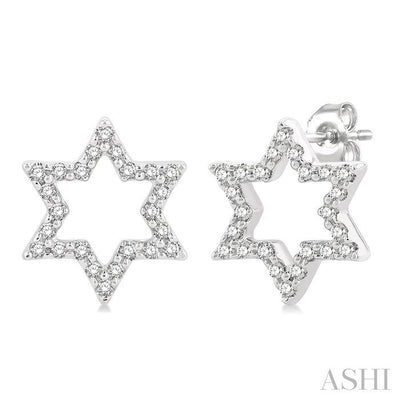 Star of David Petite Diamond Fashion Earrings