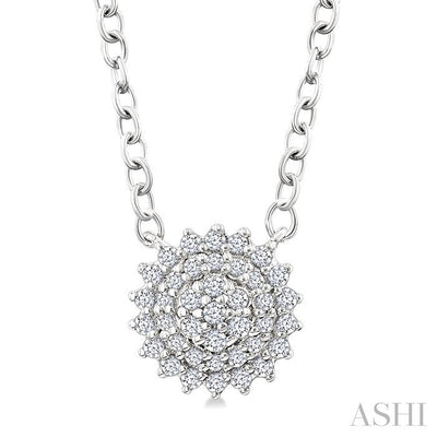 Round Shape Petite Cluster Diamond Fashion Pendant