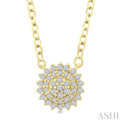Round Shape Petite Cluster Diamond Fashion Pendant