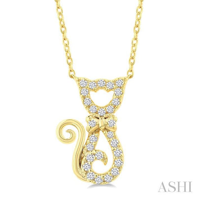 Cat Petite Diamond Fashion Pendant