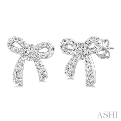 Bow Petite Diamond Fashion Earrings