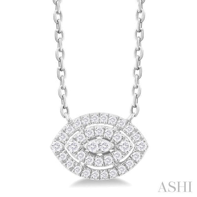 Marquise Shape Petite Halo Diamond Fashion Pendant