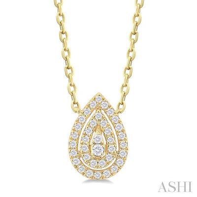 Pear Shape Petite Halo Diamond Fashion Pendant