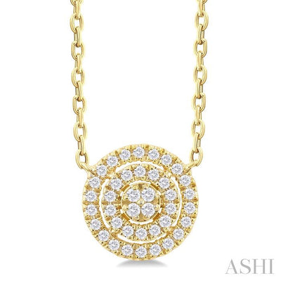 Round Shape Petite Halo Diamond Fashion Pendant