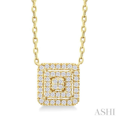 Princess Shape Petite Halo Diamond Fashion Pendant