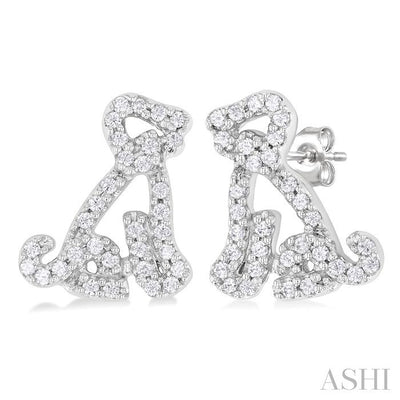 Dog Petite Diamond Fashion Earrings